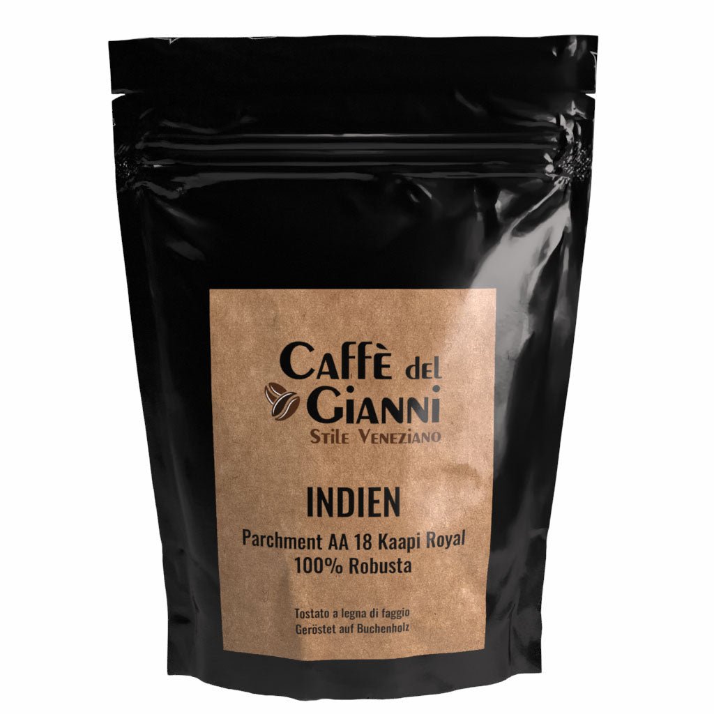 India Parchment AA Kaapi Royale 100% Robusta - Caffe del Gianni