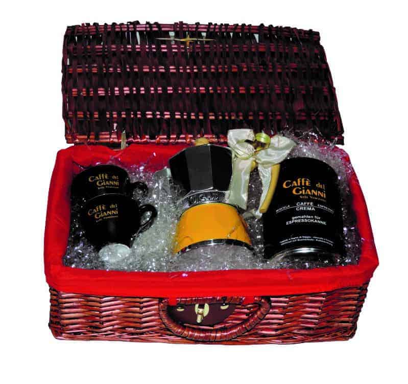 Geschenkkorb Moccakanne 3 Tassen - Caffe del Gianni