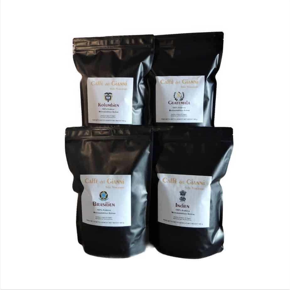 Probierpaket Single Origin "Die Besten" 4 x 500 g - Caffe del Gianni